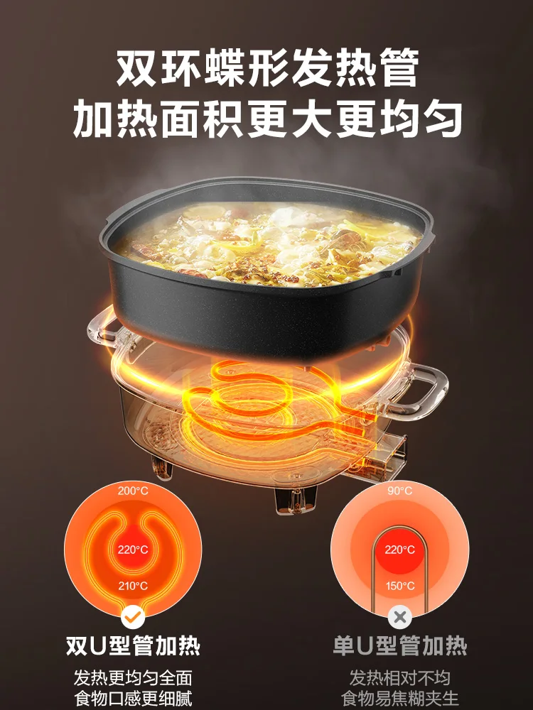 وعاء تسخين كهربائي منزلي عالي الطاقة بقدرة 1500 وات من Supor - مدمج وغير لاصق ومتعدد الوظائف الكل في واحد