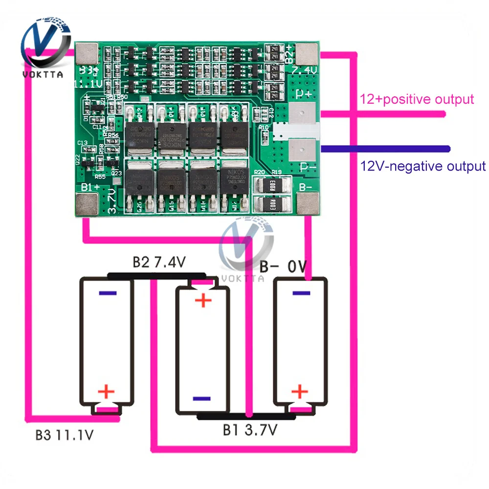 BMS 3S 12V 40A Balancer PCM 18650 Lithium Battery Protection Board 3S BMS Li-ion Charger Charging with Balance  for Drill Motor