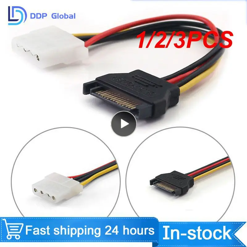 1/2/3PCS 15-Pin Sata Male To Molex Ide 4-Pin Female Adapter Extension Power Cord For Computer Optical Drive Connection Power