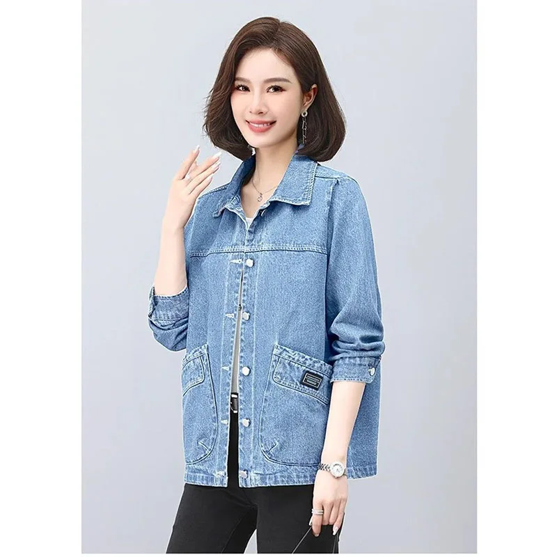 Women Denim Coat 2025 New Cowboy Jacket Women's Jackets Fashion Long sleeves Female Casual Plus Size Denim Coats