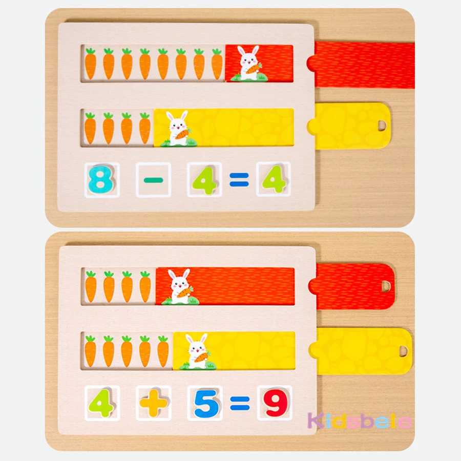 Montessori Optellen En Aftrekken Van Nummers Wiskunde Speelgoed Voor Peuters Kleur Cognitie Leren Bord Speelgoed Houten Tellen Spel