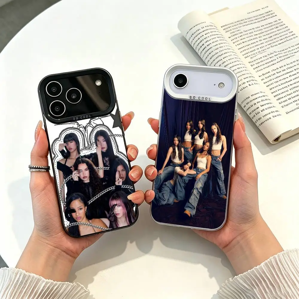 

K-pop-K-KATSEYE-s Phone Case For iPhone 17,16,15,14,13,12,11 Plus Pro Max Colored Silver Funda Bumbe