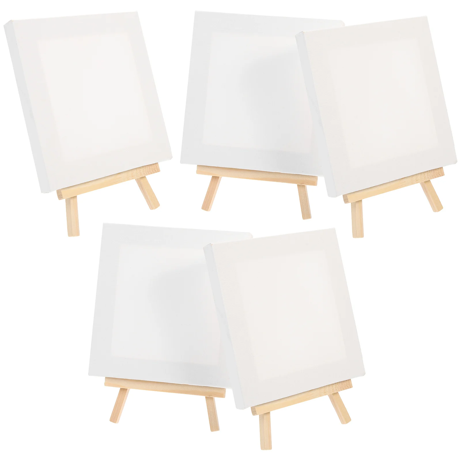 

5 set Mini Canvas Easel Set Small Wooden Easel For Diy Painting Supplies Beginner Art Tools Desktop Display Stand Home Office