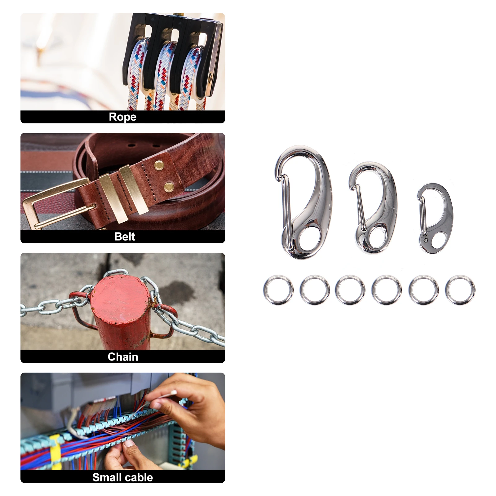 

3 Pcs Pet Traction Rope Stainless Steel Shrimp Male Buckle Lobster Clasps Clip Bulk Metal Carabiner Key for Trousers