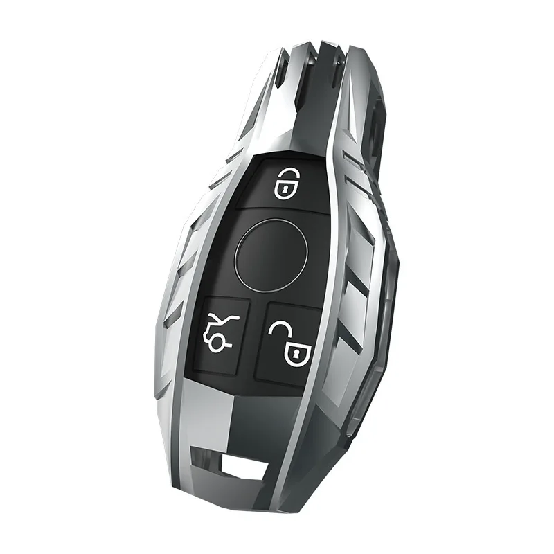 

Premium Zinc Alloy Armor Key Case Cover for Mercedes-Benz A/B/C/V/CLA/GLA/E300L/Vito/AMG - Protective Armor Shell Key Bag Chain