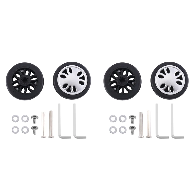 Luggage Wheels Replacement 50Mm X 13Mm Kits Universal Environmentally Friendly PU Luggage Repair 4 Pair