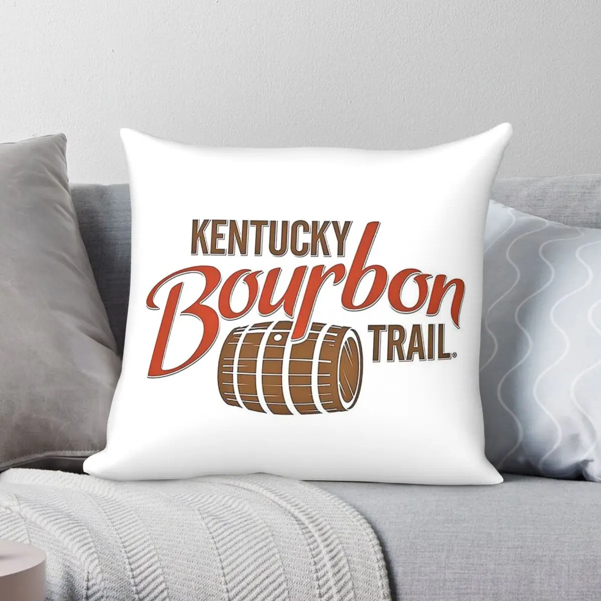 Kentucky Bourbon Trail Square Pillowcase Polyester Linen Velvet Printed Zip Decorative Pillow Case Car Cushion Cover 45x45