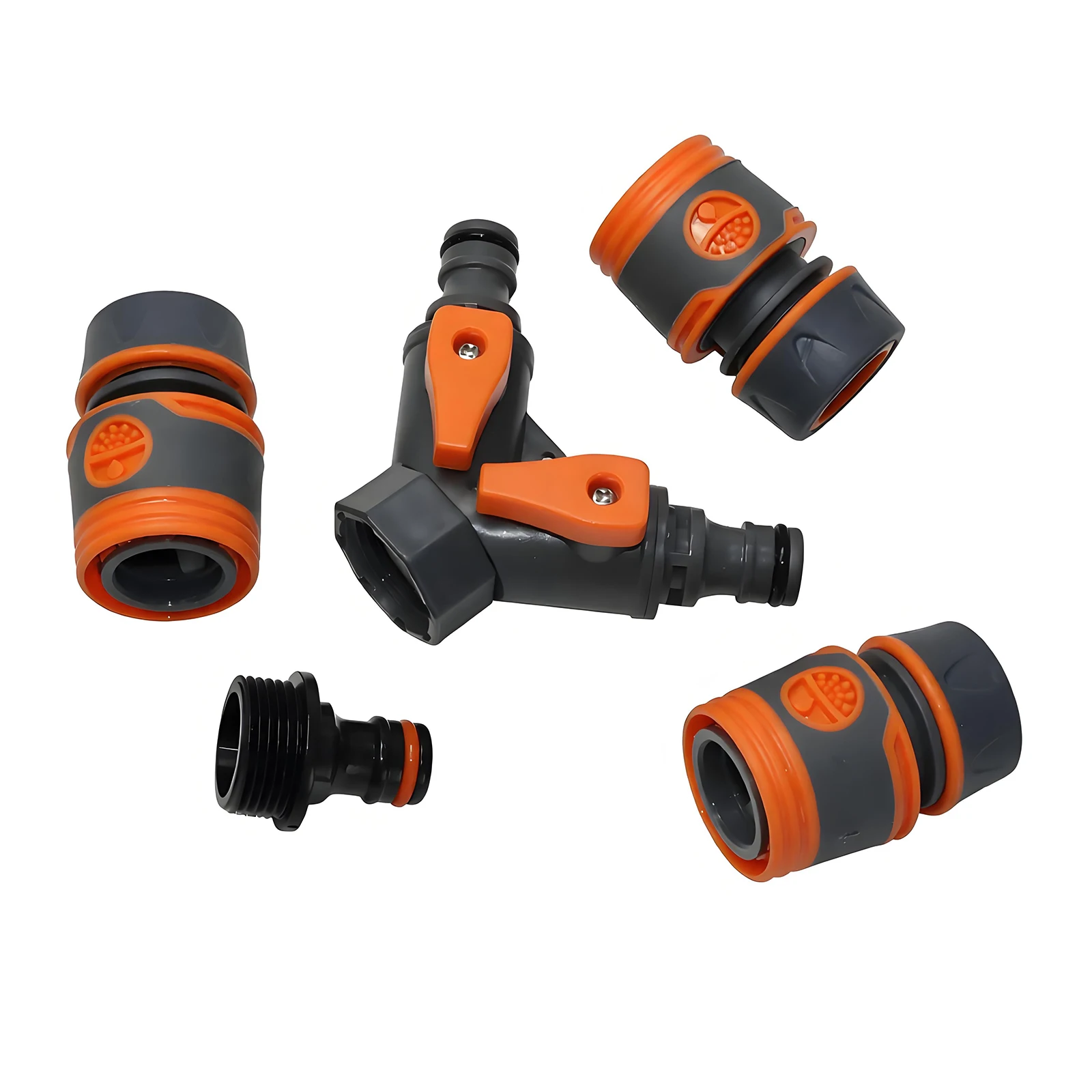 Schlauchverteiler, 5-teiliges Kit, 1/2 3/4 Gewinde, 2–3-Wege-Wasserhahnschlauch, Wasser, Garten, Wasserhahn-Splitter, Bewässerungsarmaturen, verstellbare Schalterverbindungen – Detail 11