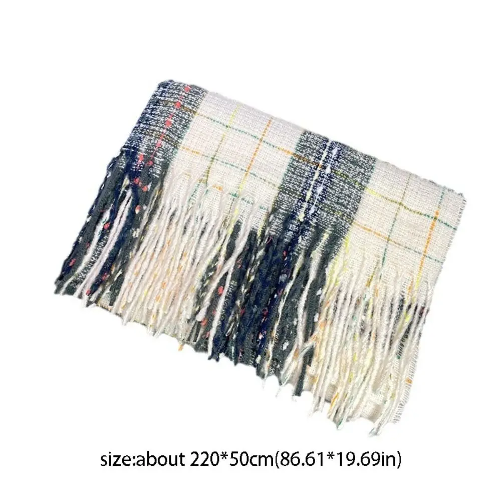 بسيط الموهير منقوشة وشاح من الصوف أفخم رشاقته الشتاء أوشحة كشميرية دافئة الكورية نمط طويل شال النساء/الرجال
