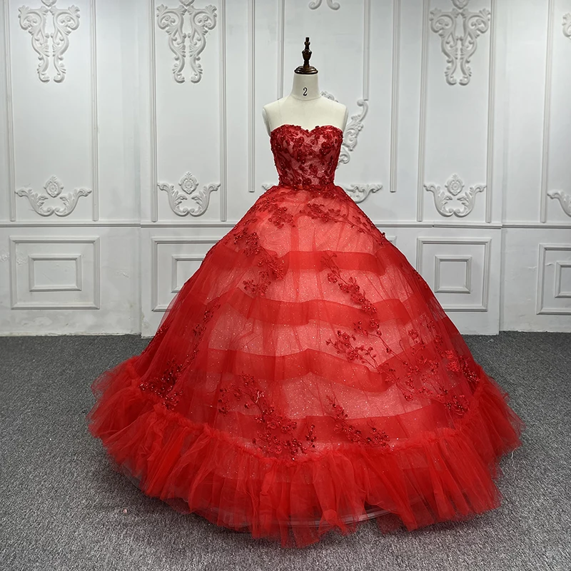 Jancember Exquisite Brand New Quinceanera Dresses For Gril Strapless Lace Up Sleeveless Sequins فساتين Quinceanera DY7533