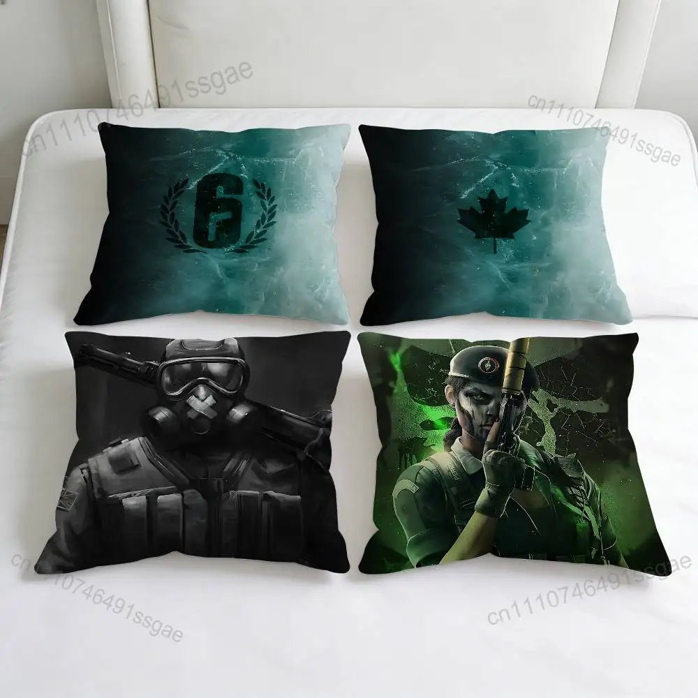 

R-Rainbow S-Six S-Siege Square Pillow Cover Decorative Throw Pillow Case for Sofa Couch Bed Home Car Living Room Decoration