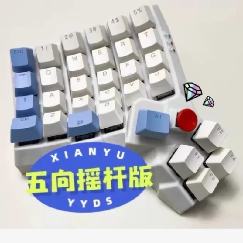 Dactyl Manuform Little Red Dot Split Mechanical Keyboard Kit Custom Wired Hot Swap VIAL LED Five Way Joystick Curved Keyboard