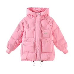 Winter New Girls Coats Fashion Teens Thicken Warm Outerwear Jackets Kids Clothes For 3-10 Year Long Parkas TZ976