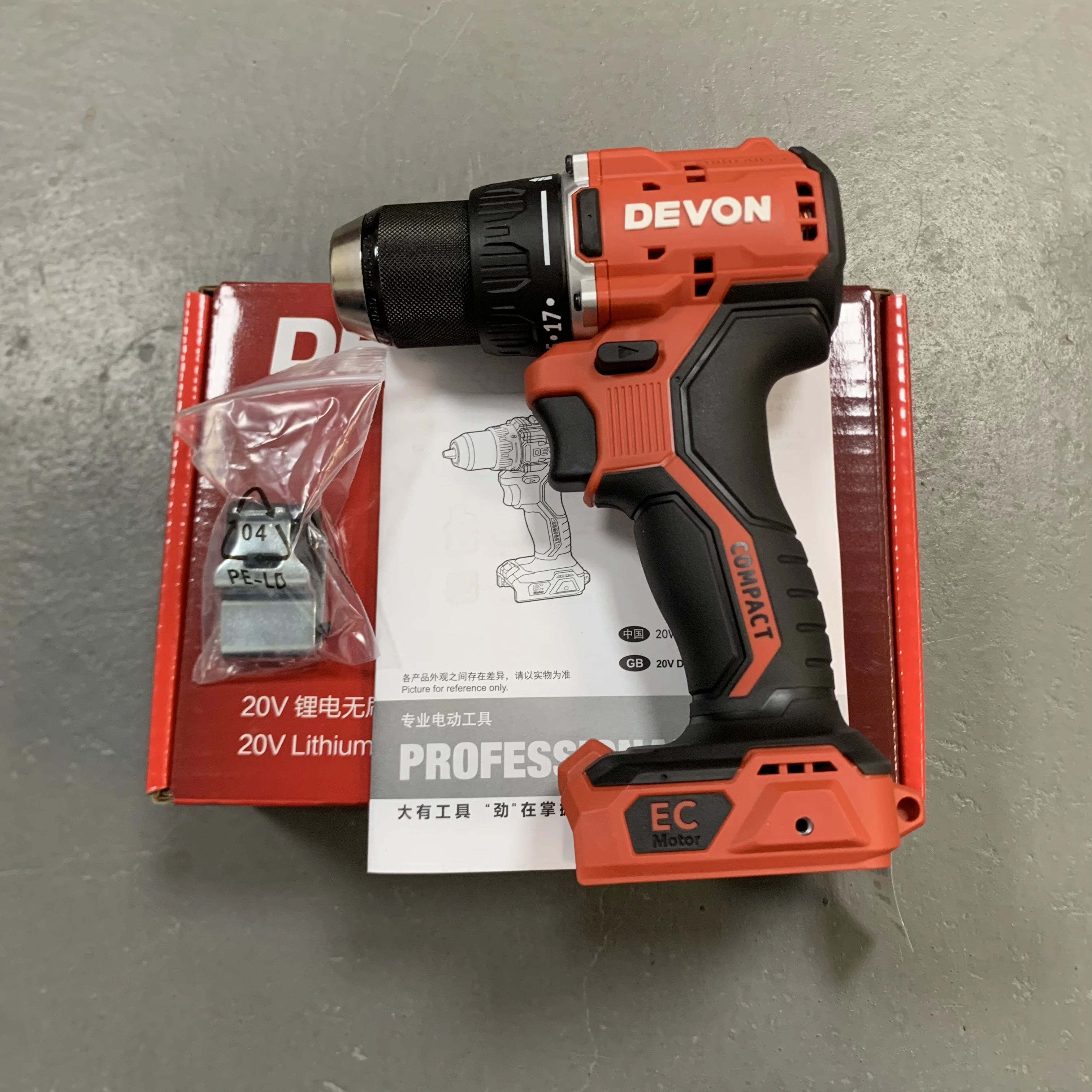 DEVON charging handheld drill 5203 brushless impact lithium electric screwdriver, drill with high torque BODY ONLY