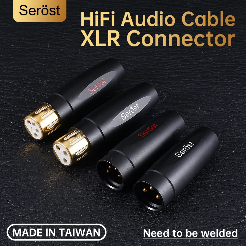 Serost HiFi Audio 3pin/4pin xlr plug Gold-plated Brass Balan