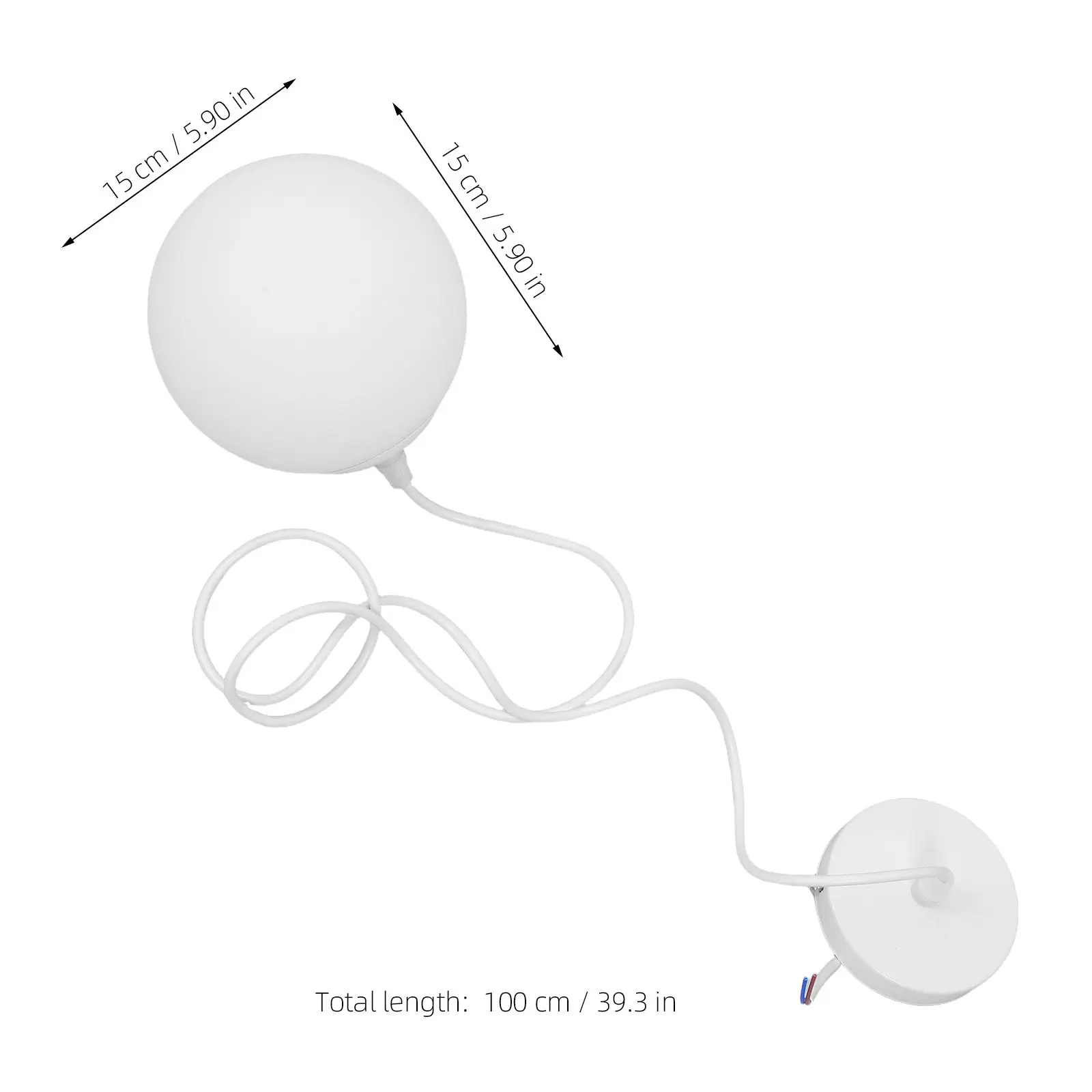 Glass Ball Pendant Light White Frosted Orb Shade Compatible with LED Incandescent Halogen Bulbs Hanging Ceiling Light for Dining