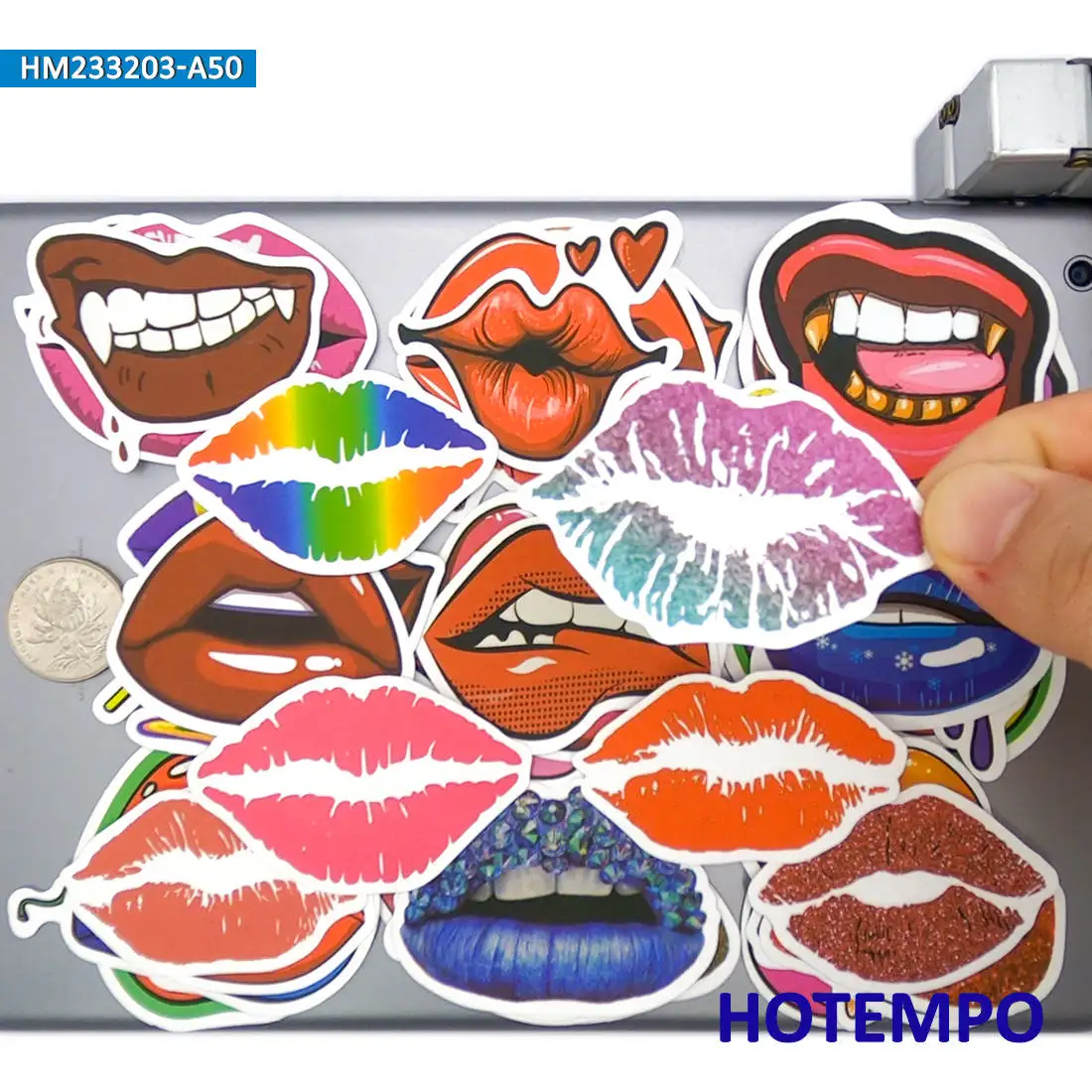 

20/30/50Pieces Retro Fashion Colorful Graffiti Hot Lips Stickers for Car Bike Motorcycle Skateboard Luggage Phone Laptop Sticker