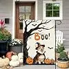 DLZDN Halloween Dog Garden Flag Boo Corgi Pumpkin Flag 12×18 Inch Double Side Vertical Burlap Farmhouse Yard Sign Seasonal H jjp