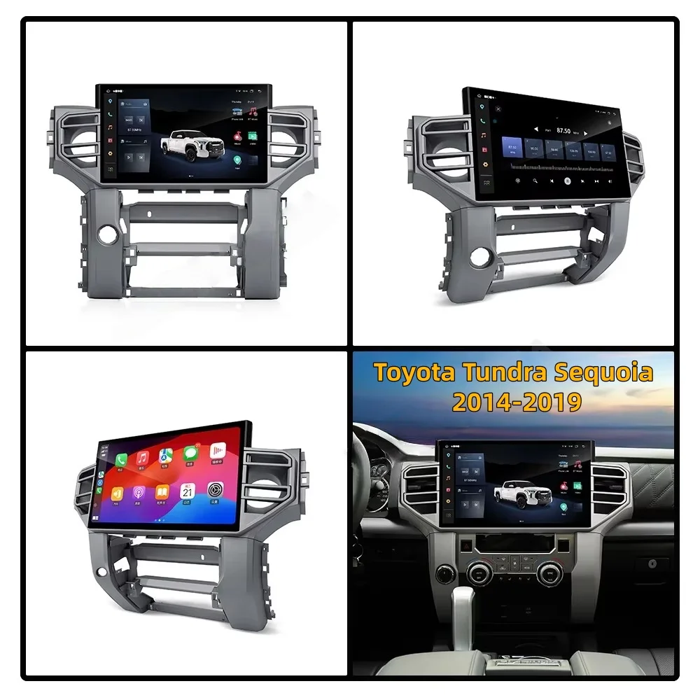 14.6 بوصة أندرويد 13 CarPLay لتويوتا تندرا سيكويا 2014 2015 2016 2017 2018 2019 2020- 2024 سيارة لتحديد المواقع شاشة راديو الوسائط المتعددة