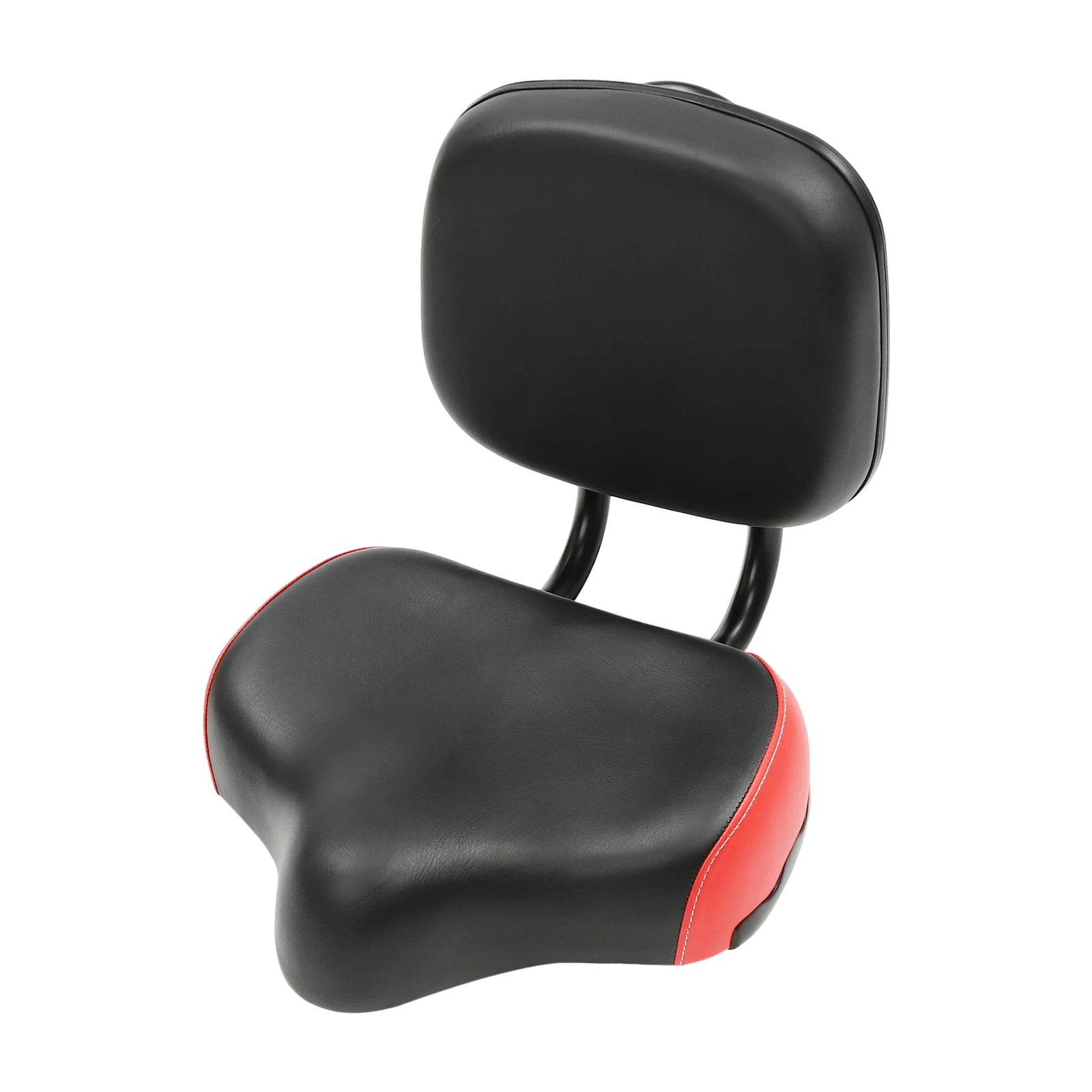 Wide Comfort leather Tricycle Bike Bicycle Saddle Seat Pad With Back Rest Black and Red