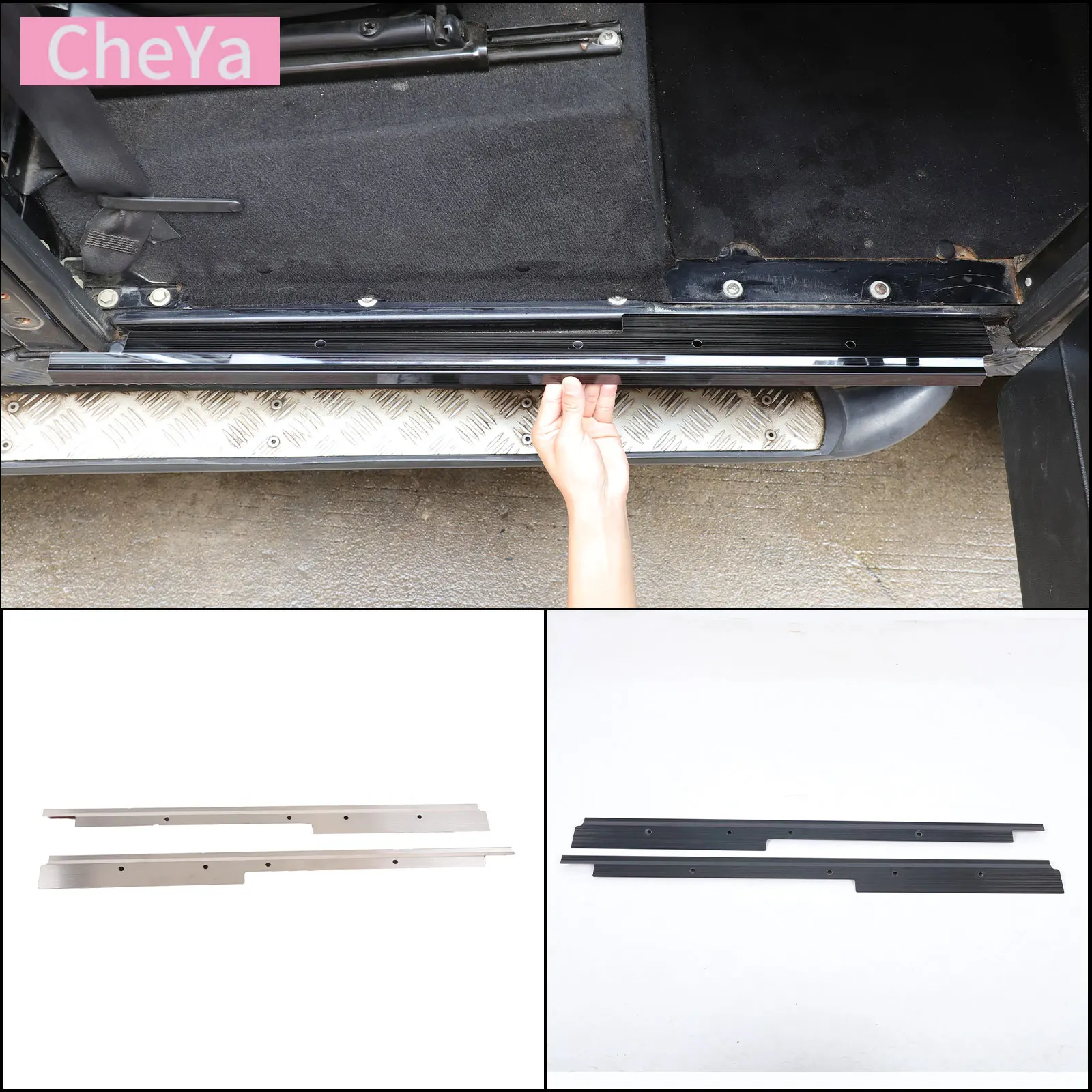 

Cheya внутренняя защита порога педали накладка накладки для Land Rover Defender 2004-2018 аксессуары из нержавеющей стали