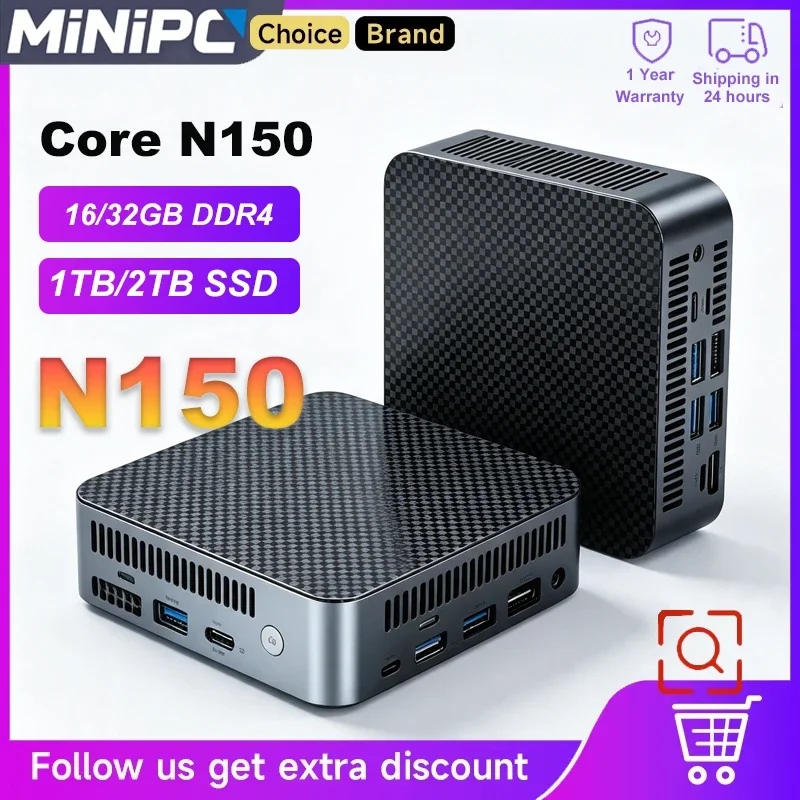 ミニpc-インテル-core-n150-windows-11-pro-ポータブルデスクトップ-32gb-ram-1～2tb-ssd-wifi-6-オフィス・学習・家庭用コンピューター