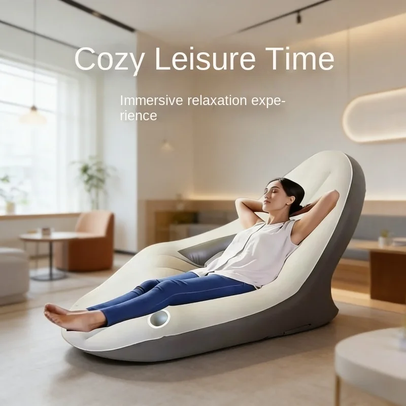 Outdoor Inflatable Lounge Chair with Built-In Pump Foldable Lazy Inflatable Sofa, Family Camping Garden Leisure Portable Air Bed