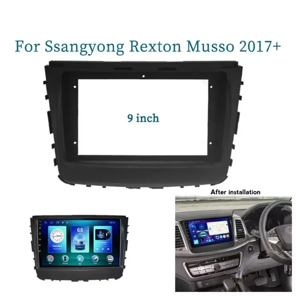 

Для Ssangyong Rexton Musso 2017 + 9-дюймовая Автомобильная рамка Fascia Adapter Canbus Box Decoder Android