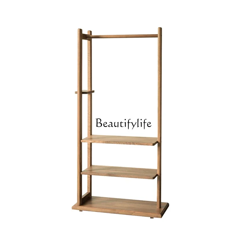 1*North America Black Walnut Wooden Hallstand Simple Modern Storage Indoor Commodity Shelf Japanese Entry
