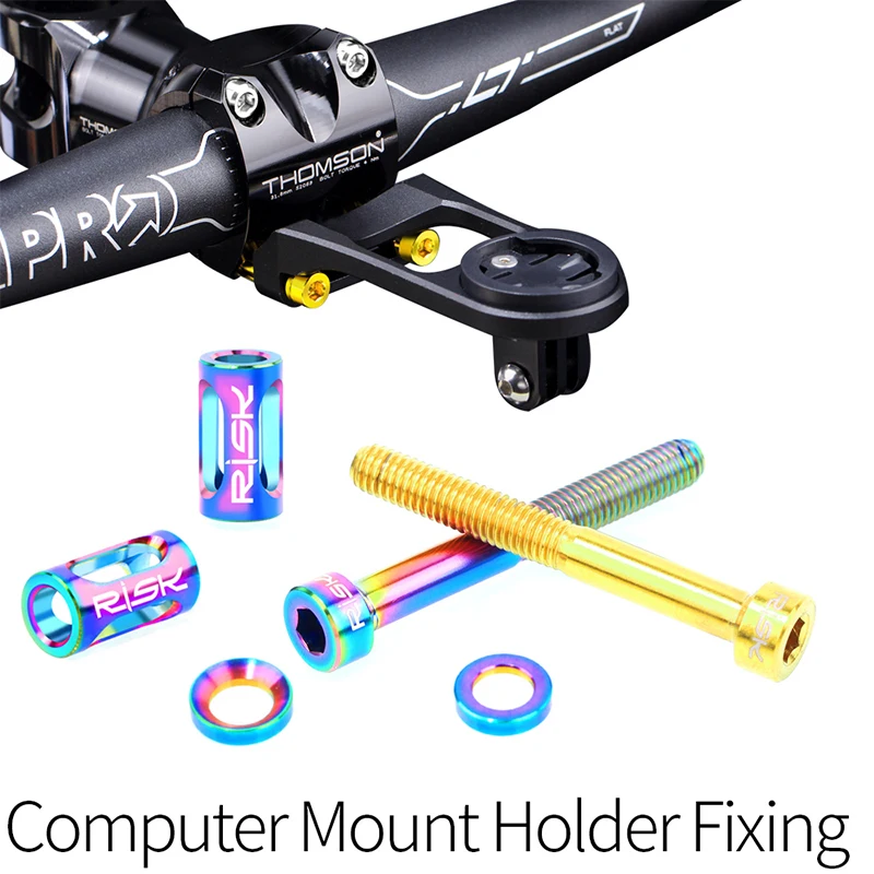 M5x40mm Titanium Alloy Bike Stem Bolts Set Bicycle Computer Holder Extension Bracket Fixing Screws Cycling Accessories