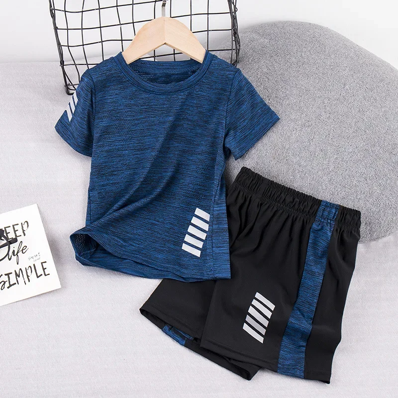 Boys Summer Fashion Set: Short-Sleeved Shorts Suit - Teens Sportswear