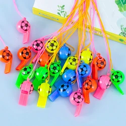 20Pc Colorful Football Whistles Noise Maker Toy for Kids Boy Sports Soccer Theme Birthday Party Favors Baby Shower Pinata Filler