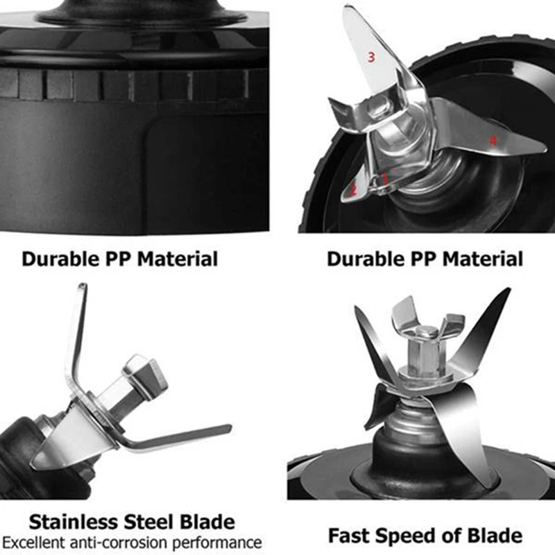 

CHCH 16 OZ Cup With Two Lids,6 Fins Blade For Ninja,Blender Replacement Parts Accessories For Ninja BL660 BL770 BL740 Blender