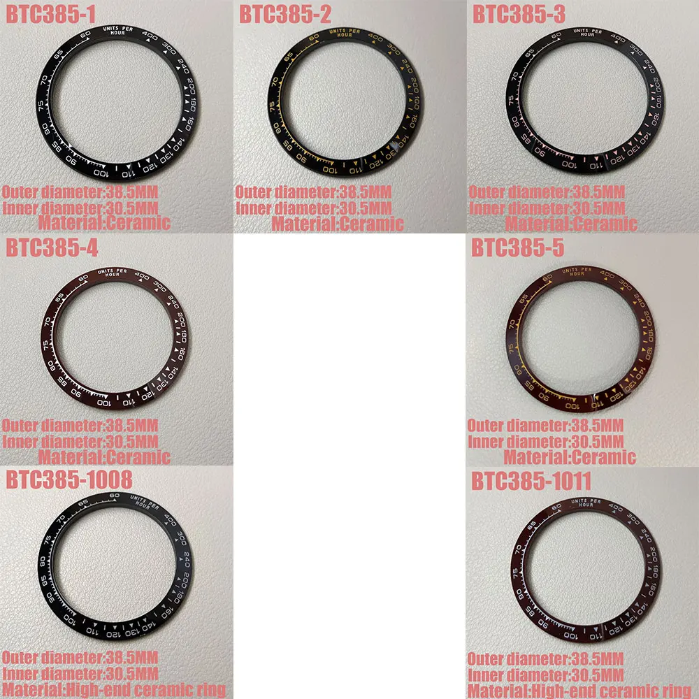 Daytona Sloped Ceramic bezel insert 38.5*30.5mm or 39.3*mm*31.5mm For Daytona watch parts (No Luminous) 12s