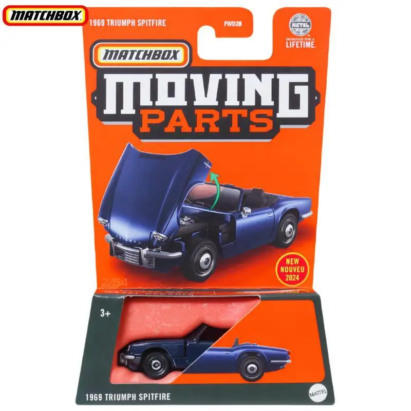 Novo original matchbox carro 1/64 diecast peças móveis fwd28 1969 triumph spitfire veículo modelo brinquedos meninos coleção presente de aniversário