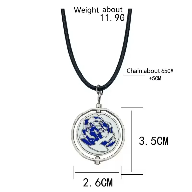 Anime League Of Legends Arcane Jinx Ekko Draaibare Blauwe Roos Hanger Ketting Liefhebbers Vrienden Dragen Ketting Sieraden