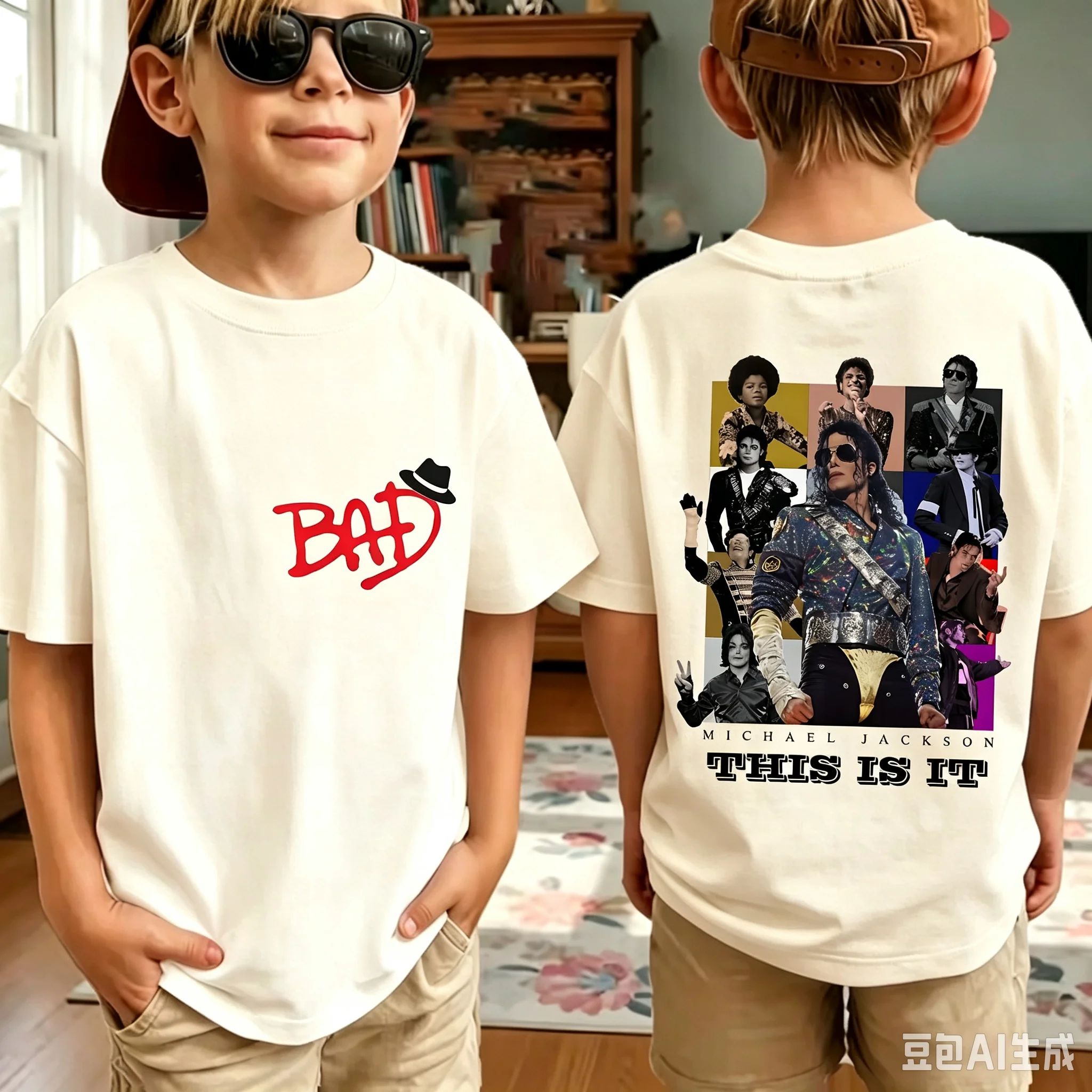 2026 Neues King of Pop Michael Jackson Kinder-T-Shirt, Cartoon-Baumwoll-Oberteile, MJ-T-Shirts für Jungen und Mädchen, Freizeitkleidung – Detail 2