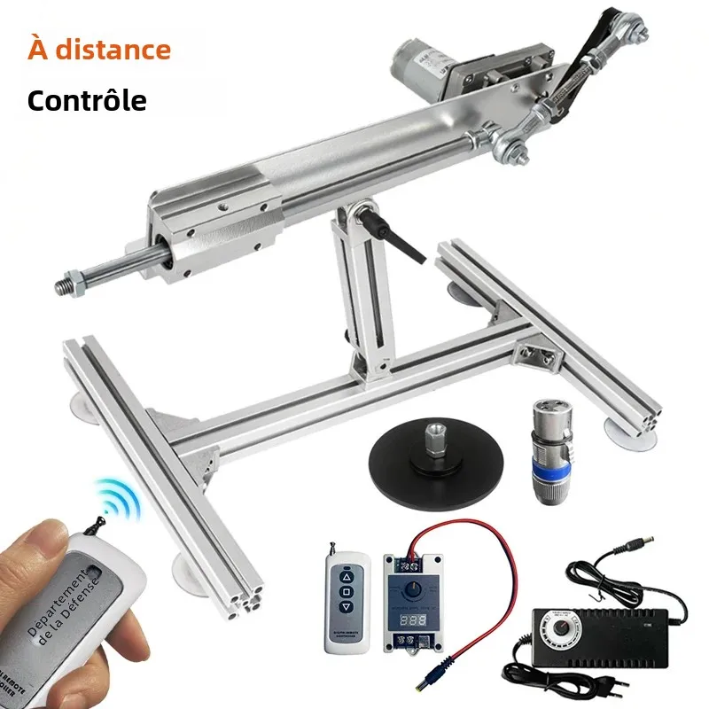 Actionneur linéaire télescopique, télécommande avec connecteur 3XLR et support à ventouse, course réglable 6-20cm 3-15cm 2-8cm