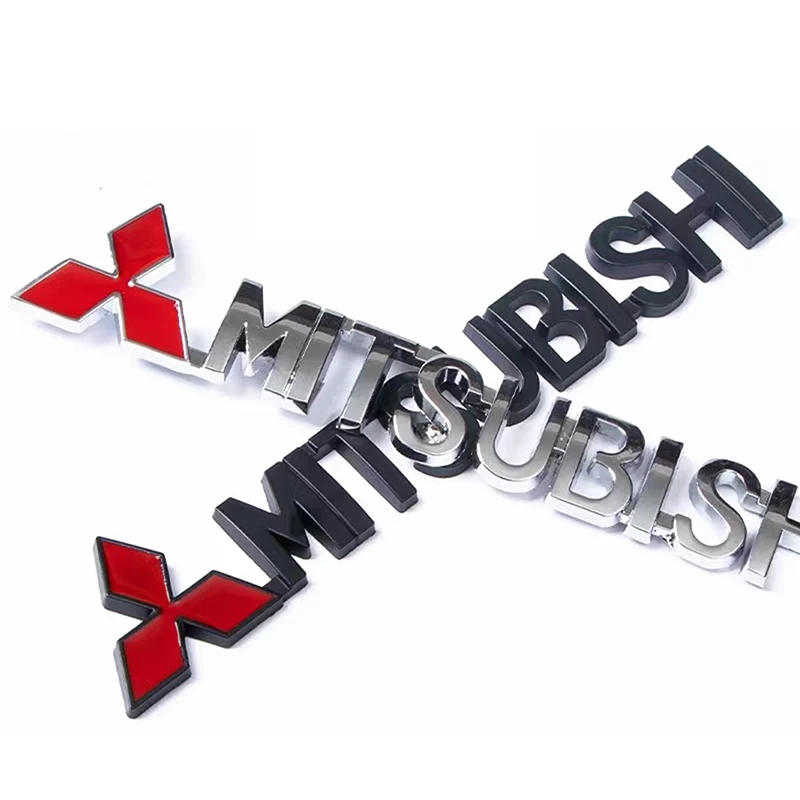 Metal Car Side Fender Sticker Alloy Badge Auto Logo Rear Trunk Decals For Mitsubishi Ralliart X Lancer EX Competition Outlander