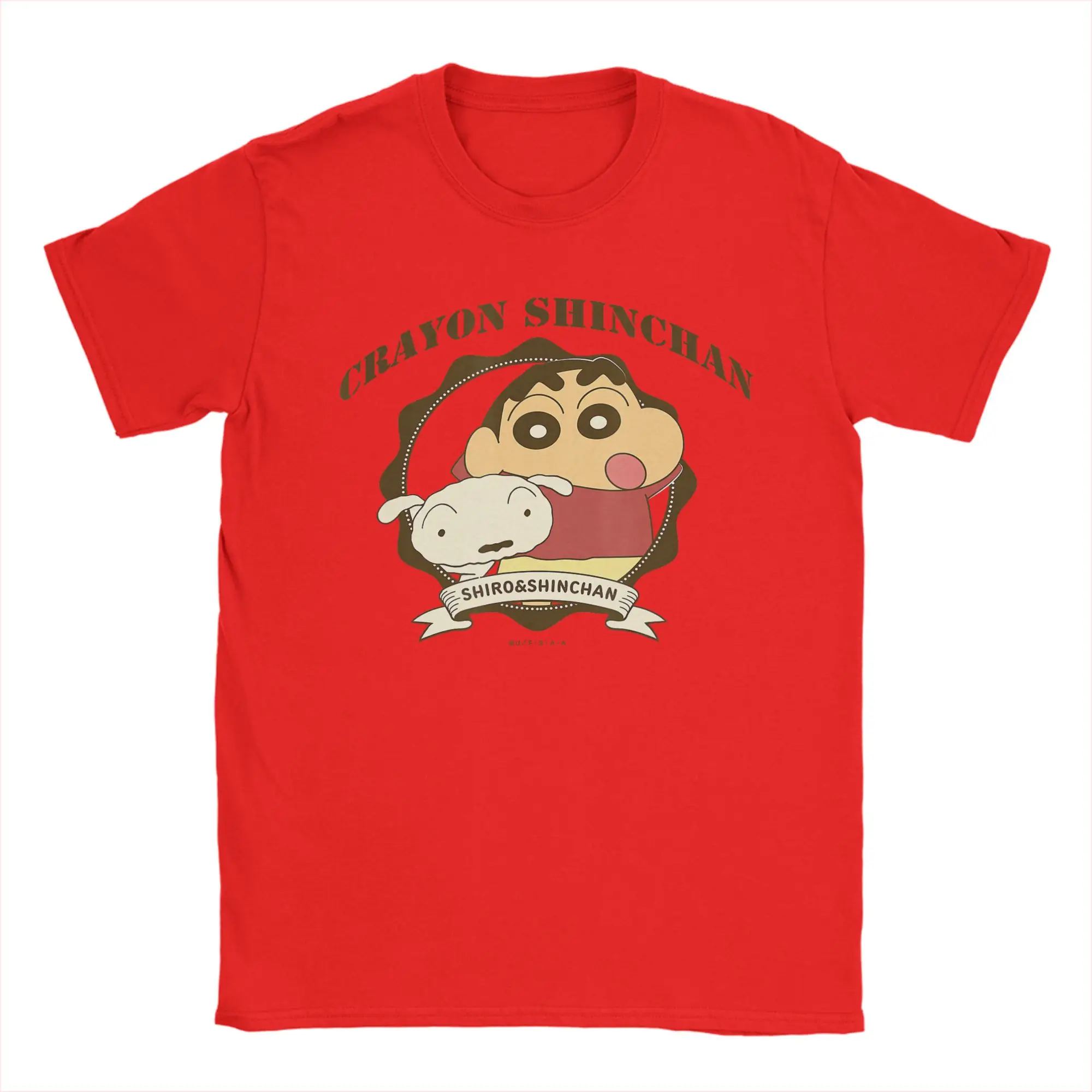 Funny Crayon Shin chan College Logo style Tshirt Unisex O-neck Short Sleeve Clothing  Cotton Summer TopsTops