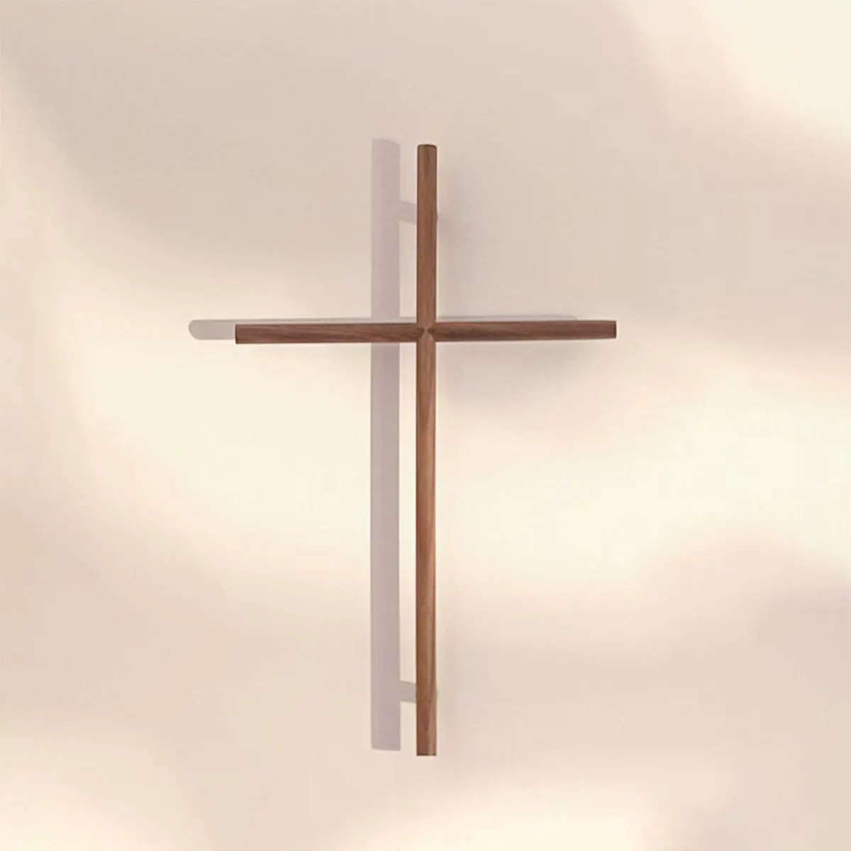 Chasing Light Wall Pendant Cross Black Walnut 300*185mm Church Decoration Jesus Christ Crucifix Home And Decoration Wooden Cross