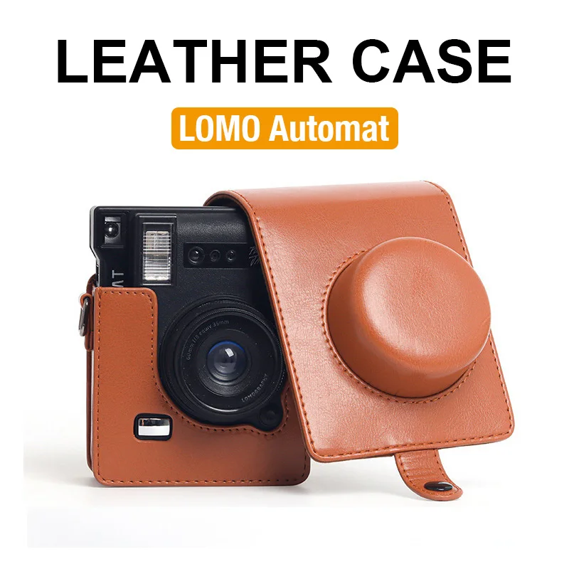 

Lomo Instant Automat Glass PU Leather Camera Case Soft Protective Case with Strap CAA82
