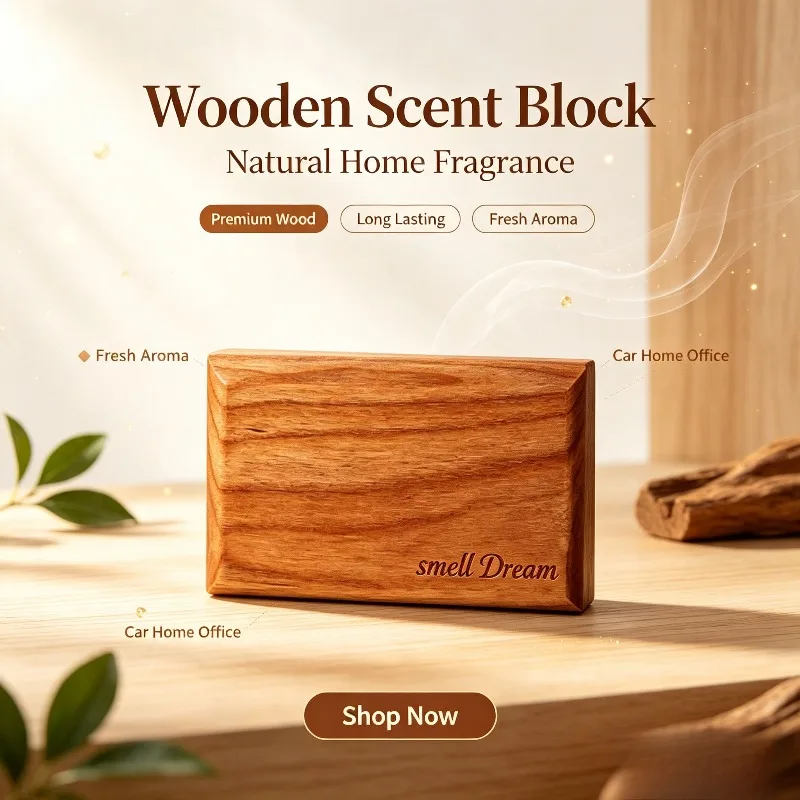 Car Air Freshener Natural Wooden Essential Oil Diffuser Soothing Aroma for Peaceful Sleep Decor Ornament for Car Bedroom Office