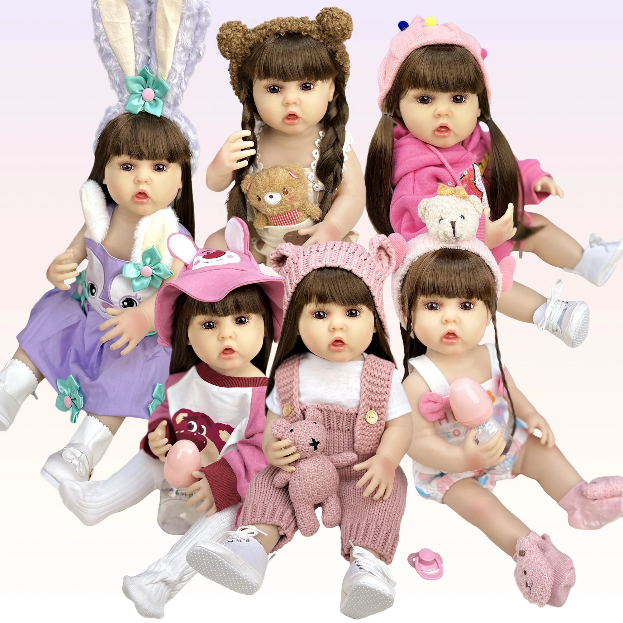 

Full Body Soft Vinyl Bebe Reborn Toddler Dolls 22" Erin Handmade Painted Reborn Dolls Muñecos Reborn