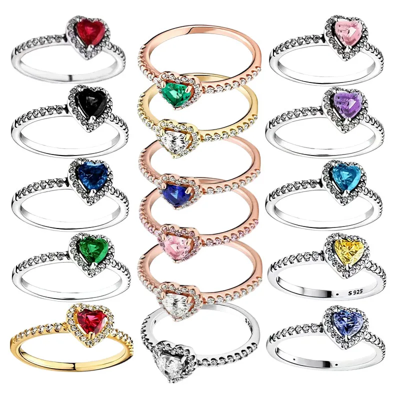 2025 popular 925 silver noble heart, heart-shaped ring suitable for classic women to wear jewelry at wedding parties