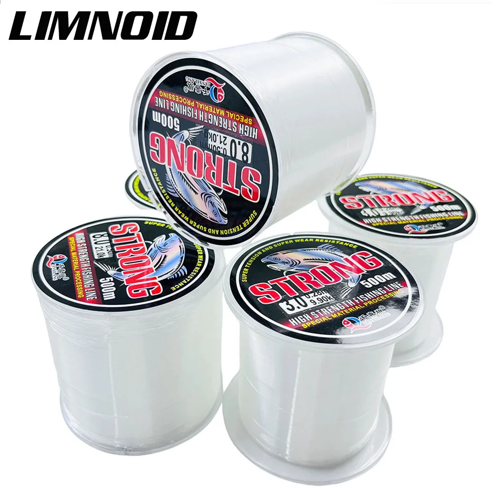 Limnoid 500 m Nylon-Angelschnur, mit Fluorkohlenstoff beschichtet, hochfest, verschleißfest, transparent, 3,8 kg–21 kg, für Süßwasser, Salzwasser