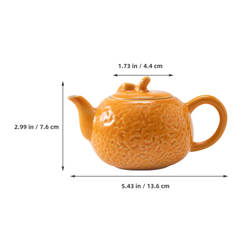 

Orange Ceramic Tea Pot Creative Design Small Portable Teapot for Home Office Tearoom Ceramic Teaware Chinese Style
