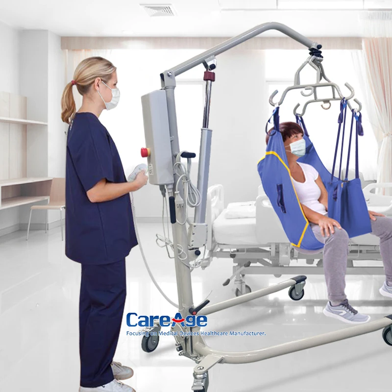 

Electric Patient Lift On Steel Hydraulic Chair Medical Transfer Device For Lying Patients