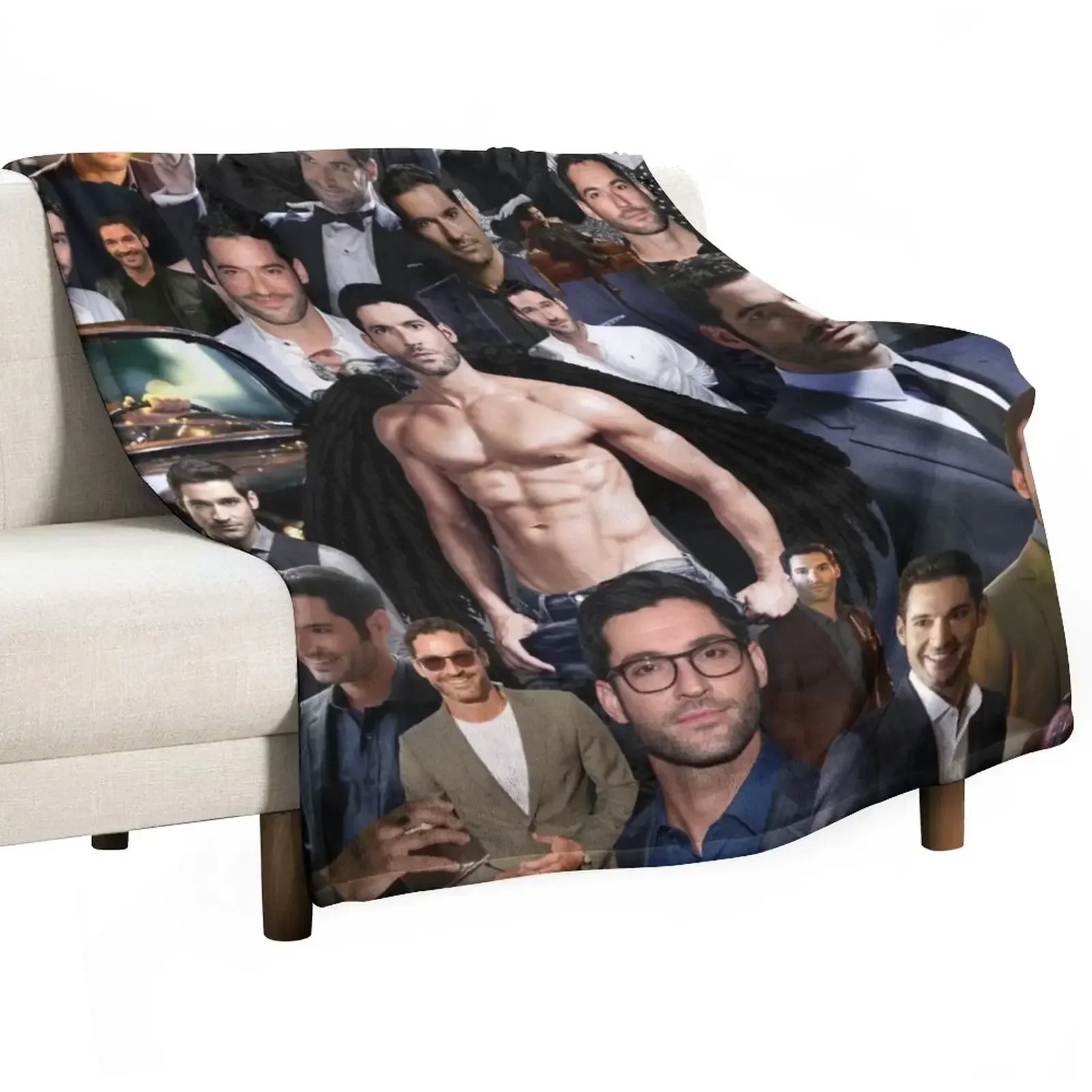 Tom Ellis Throw Blanket Decorative Throw Plaid on the sofa Bed linens Blankets