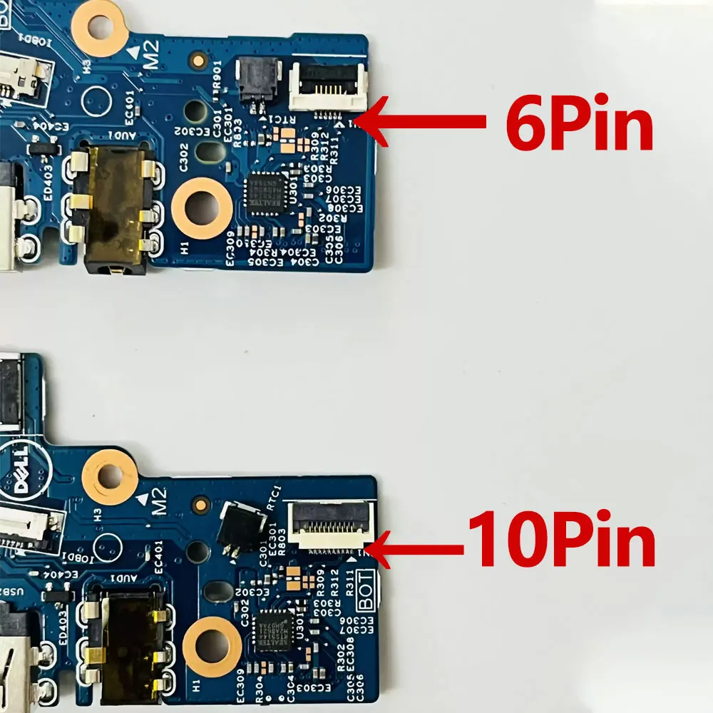 OEM Płytka przycisku zasilania, portów I/O, audio, słuchawkowych, RJ45, USB do laptopa Dell Latitude 3420 E3420 L3420, numer części 0FTKJ8 — zdjęcie produktu 4